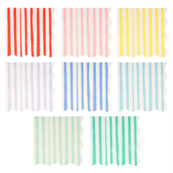 Meri Meri - Mixed Stripe Napkins - Karışık Çizgili Peçeteler - L - 16Lı