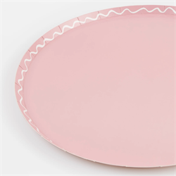 Meri Meri - Mixed Wavy Line Dinner Plates - Karışık Renkler Dalgalı Tabaklar (L) (X8)