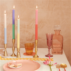 Meri Meri - Multi Block Colour Table Candles - Renkli Uzun Masa Mumları (X4)