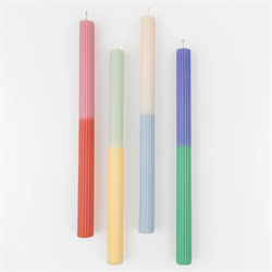 Meri Meri - Multi Block Colour Table Candles - Renkli Uzun Masa Mumları (X4)