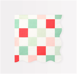 Meri Meri - Multi Check Large Napkins - Kareli Peçeteler (L) (16Lı)