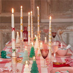 Meri Meri - Multi Colour Bow Taper Candle - Renkli Kurdeleli Mumlar (2Li)