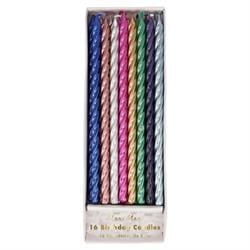 Meri Meri - Multi Metallic Twisted Candles - Metalik Mumlar