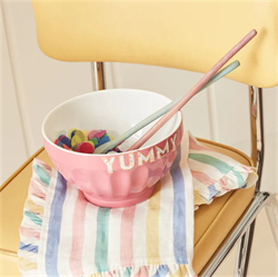 Meri Meri - Multi Stripe Ruffle Napkins - Çok Çizgili Fırfırlı Kumaş Peçeteler - 4Lü