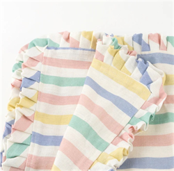 Meri Meri - Multi Stripe Ruffle Napkins - Çok Çizgili Fırfırlı Kumaş Peçeteler - 4Lü