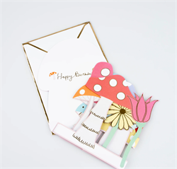 Meri Meri - Mushroom Concertina Card - Mantar Tebrik Kartı