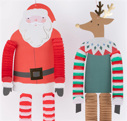 Meri Meri - Noel Baba ve Ren Geyiği Asılan Süsler - 4 Adet