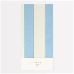 Meri Meri - Pale Blue Stripe Tablecloth - Soluk Mavi Çizgili Kağıt Masa Örtüsü
