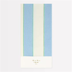 Meri Meri - Pale Blue Stripe Tablecloth - Soluk Mavi Çizgili Kağıt Masa Örtüsü