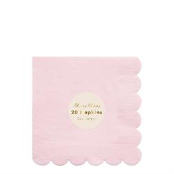 Meri Meri - Pale Pink Napkins - Açık Pembe Peçeteler - L - 20Li