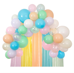 Meri Meri - Pastel Balloon & Streamer Garland - Pastel Balonlar & Renkli Şeritler - 50 Balon