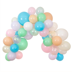 Meri Meri - Pastel Balloon & Streamer Garland - Pastel Balonlar & Renkli Şeritler - 50 Balon