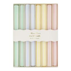 Meri Meri - Pastel Çizgili Sofra Mumları - 8 Adet