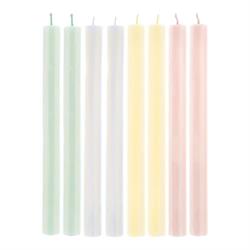Meri Meri - Pastel Çizgili Sofra Mumları - 8 Adet