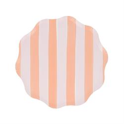 Meri Meri - Pastel Çizgili Tabaklar - M - 8 Adet