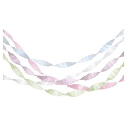 Meri Meri - Pastel Crepe Paper Streamers - Pastel Renkli Kağıt Şeritler