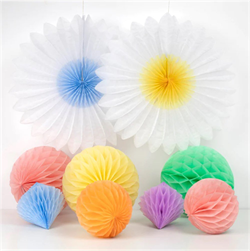 Meri Meri - Pastel Honeycomb Decoration Kit - Pastel Petek Dekor Kiti - 16Lı