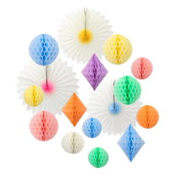 Meri Meri - Pastel Honeycomb Decoration Kit - Pastel Petek Dekor Kiti - 16Lı