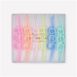 Meri Meri - Pastel Loopy Candles - Pastel Renk Kıvrımlı Mumlar - 16 Adet