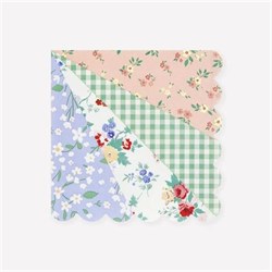 Meri Meri - Patchwork Large Napkins - Patchwork Peçeteler - L - 4 Adet