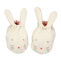 Meri Meri - Peach Bunny Baby Booties - Şeftali Tavşanlı Bebek Patiği