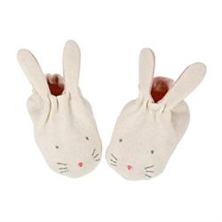 Meri Meri - Peach Bunny Baby Booties - Şeftali Tavşanlı Bebek Patiği