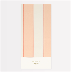 Meri Meri - Peach Stripe Tablecloth - Şeftali Tonlu Çizgili Kağıt Masa Örtüsü