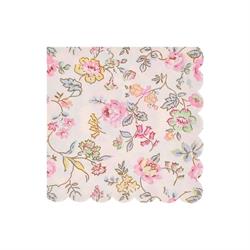 Meri Meri - Pembe Çiçek Baskılı Peçete - L - 16 Adet