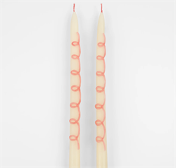 Meri Meri - Pembe Desenli Mum - 2 Adet