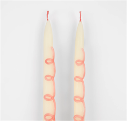 Meri Meri - Pembe Desenli Mum - 2 Adet