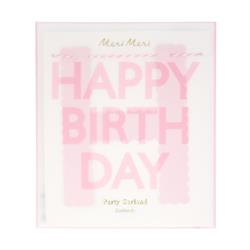 Meri Meri - Pembe Happy Birthday Asılan Süs