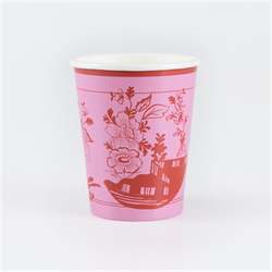 Meri Meri - Pembe Vintage Botanik Bardaklar - 8 Adet