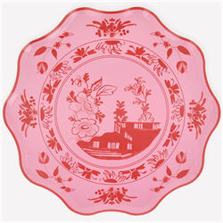 Meri Meri - Pembe Vintage Botanik Desenli Tabaklar - L - 8 Adet