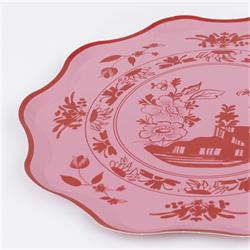 Meri Meri - Pembe Vintage Botanik Tabaklar - M - 8 Adet