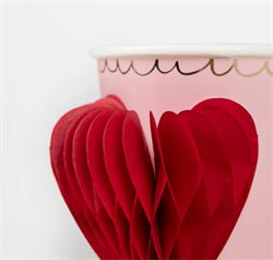 Meri Meri - Petekli Kalp Bardak - 8 Adet