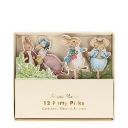 Meri Meri - Peter Rabbit & Friends Party Picks - Peter Rabbit & Friends Parti Çubukları - 12Li