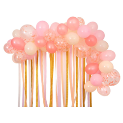 Meri Meri - Pink Balloon & Streamer Garland - Pembe Balonlar & Renkli Şeritler  - 50 Balon