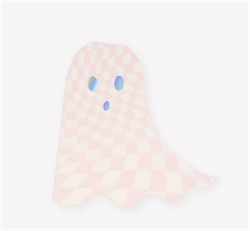Meri Meri - Pink Checker Ghost Napkins - Pembe Kareli Hayalet Peçeteler (16Lı)