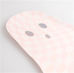 Meri Meri - Pink Checker Ghost Plates - Pembe Hayalet Tabaklar (8Li)