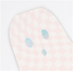Meri Meri - Pink Checker Ghost Plates - Pembe Hayalet Tabaklar (8Li)