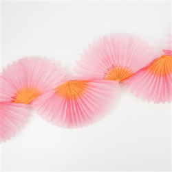 Meri Meri - Pink Honeycomb Fan Garland - Pembe Petekli Yelpaze Asılan Süs