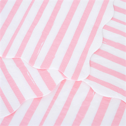 Meri Meri - Pink Stripe Large Napkins - Pembe Çizgili Peçeteler L - 16 Adet