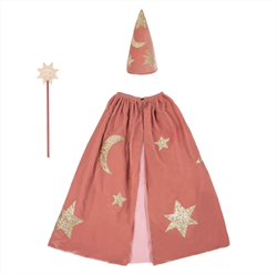 Meri Meri - Pink Velvet Wizard Costume - Pembe Büyücü Kostümü