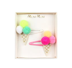 Meri Meri - Ponpon Dondurma Saç Tokaları - 2 Adet