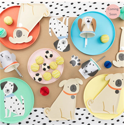 Meri Meri - Pug Plates - Yavru Köpek Tabaklar - 8Li
