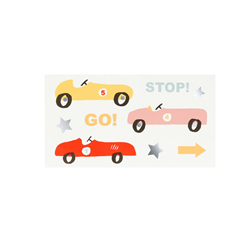 Meri Meri - Race Cars Tattoos - Araba Yarışı Geçici Dövmeler (X2)