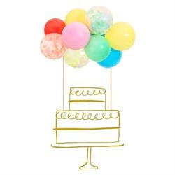 Meri Meri - Rainbow Balloon Cake Topper Kit - Renkli Balonlar Pasta Süsü