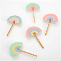 Meri Meri - Rainbow Candles - Gökkuşağı Mumlar - 5Li