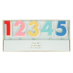Meri Meri - Rainbow Number Acrylic Toppers - Gökkuşağı Rakamlar Akrilik Pasta Süsü