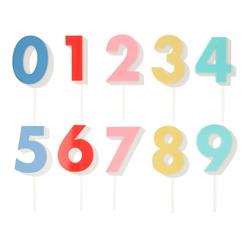 Meri Meri - Rainbow Number Acrylic Toppers - Gökkuşağı Rakamlar Akrilik Pasta Süsü